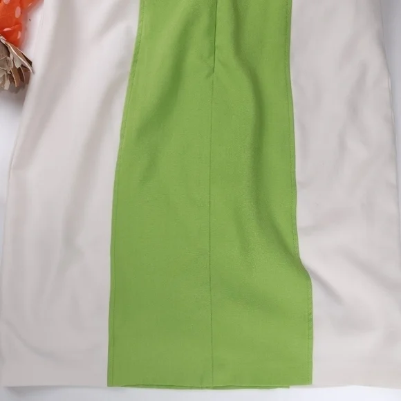 Ellen Tracy Lime Cream Dress Sz 4 - Picture 11 of 13